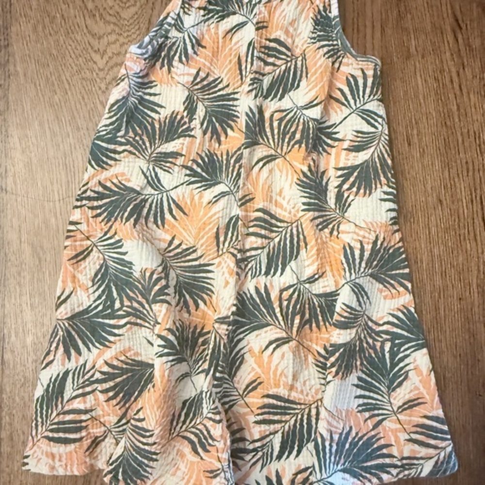 Leafy Paradise Kids Boho Dress Sz 7-8 BK